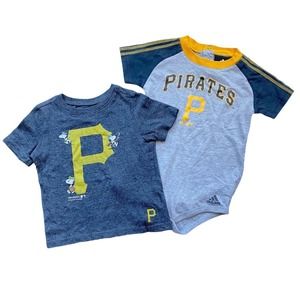 PIRATES Pittsburgh Lot 2 MLB Baseball Adidas Bodysuit T Shirt Snoopy Infant 24m